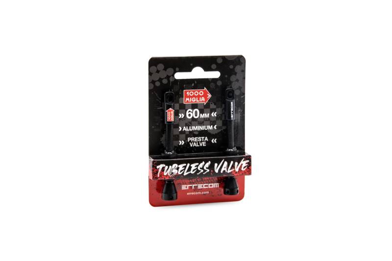 Errecom 1000 Miglia Tubeless Fahrradventile - 60 mm, Kompatibel mit Presta-Ventilen, 2 Stücke, Werkzeug zum Entfernen des Ventileinsatzes inbegriffen. von ERRECOM