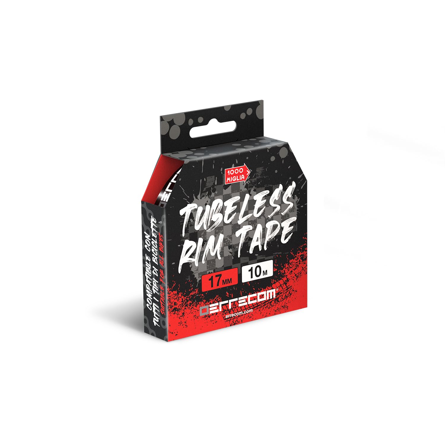 Errecom 1000 Miglia Tubeless Rim Tape 10 Meter x 17 mm, Dichtungsband für die Umwandlung von Fahrradfelgen mit Schlauchreifen in schlauchlose Reifen, extrem stark, enthält 4 Klebesiegel Errecom 1000 Miglia Tubeless Rim Tape 10 Meter x 17 mm, Dichtungsband für die Umwandlung von Fahrradfelgen mit Schlauchreifen in schlauchlose Reifen, extrem stark, enthält 4 Klebesiegel von ERRECOM