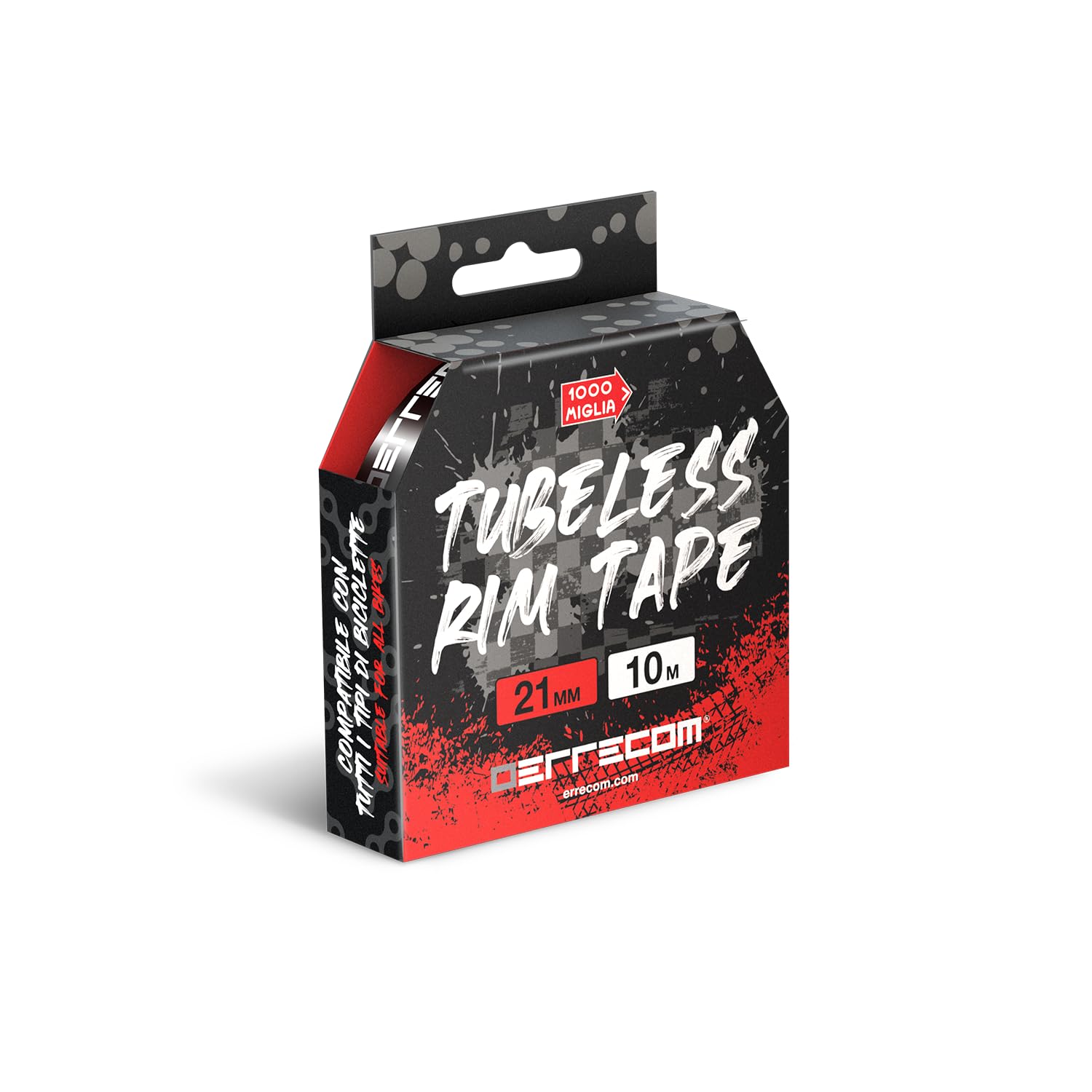 Errecom 1000 Miglia Tubeless Rim Tape 10 Meter x 21 mm, Dichtungsband für die Umwandlung von Fahrradfelgen mit Schlauchreifen in schlauchlose Reifen, extrem stark, enthält 4 Klebesiegel Errecom 1000 Miglia Tubeless Rim Tape 10 Meter x 21 mm, Dichtungsband für die Umwandlung von Fahrradfelgen mit Schlauchreifen in schlauchlose Reifen, extrem stark, enthält 4 Klebesiegel von ERRECOM