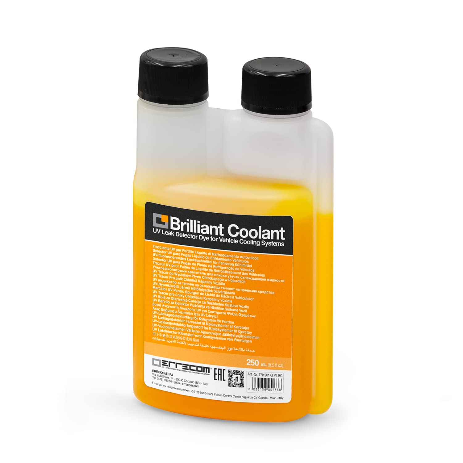 ERRECOM Brilliant COOLANT, UV-Lecksuchmittel für Fahrzeug-Motorkühlflüssigkeit (250 mL) von ERRECOM