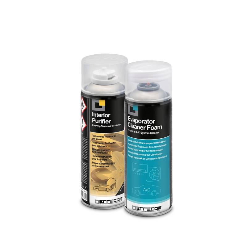 Errecom Total Care, Komplette Reinigungsbehandlung für Fahrzeug-Klimaanlagen und Fahrgasträume, Vanilleduft, 2 x 200 mL Flasche von ERRECOM