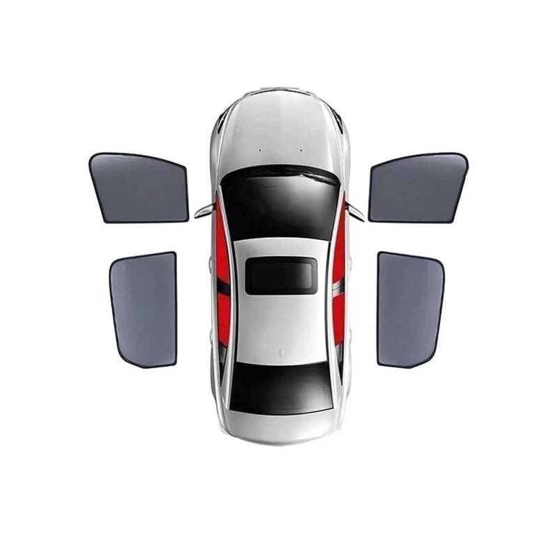 Sonnenschutz Auto Seitenscheibe, für Mercedes-Benz C-Class W205 2014- Magnetisch Sonnenschutz Auto Vorhang mit UV Schutz Autofenster Auto Baby Saugnapf Sonnenblende,E/4pcs Window Doors von ERSUOIO