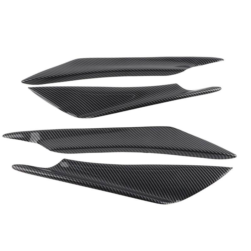 4pcs Universal Car Body Spoiler Front Bumper Lip Splitter Fins Trim, Premium ABS Plastic, Aggressive Look, Car Protection and Racing Styling, Shown As Picture, 340g, von ERYUE