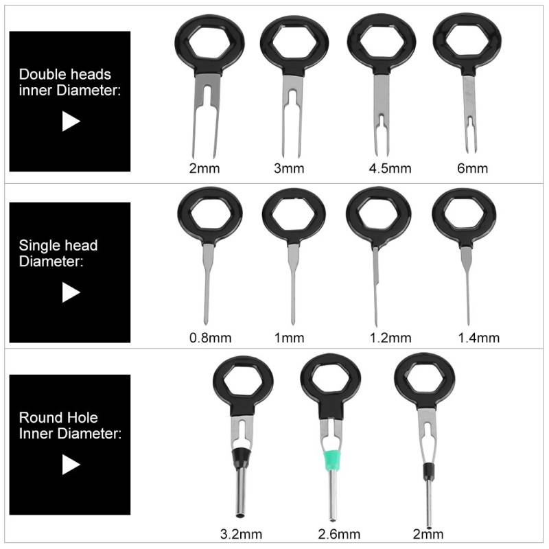 Auto -Kabelbaumstecker -Anschluss -Extraktion Pick -Stecker CRIMP -Pin -Rücknadel Entfernen Sie das Werkzeugsatz, Tragbar, Robust Zum Überprüfen und Reparieren mit 11pcs von ERYUE
