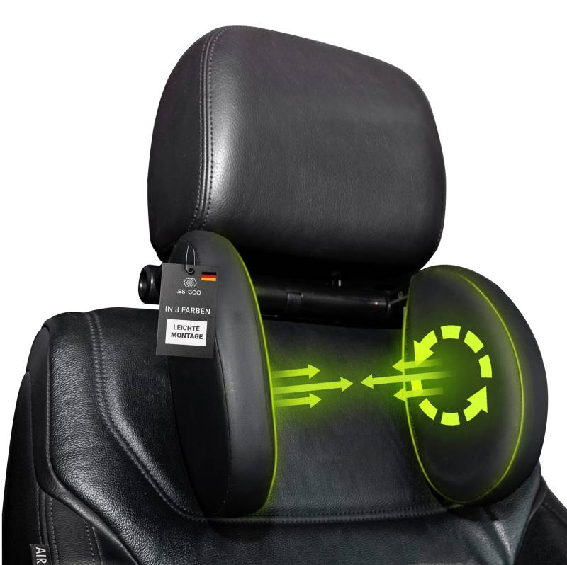 .ES-GOO Auto Kopfstütze für Kinder und Erwachsene Komfort | Keine Werkezeuge nötig | Stilvoll Ideale Nackenstütze- Reisen im Auto Nackenkissen Auto von .ES-GOO