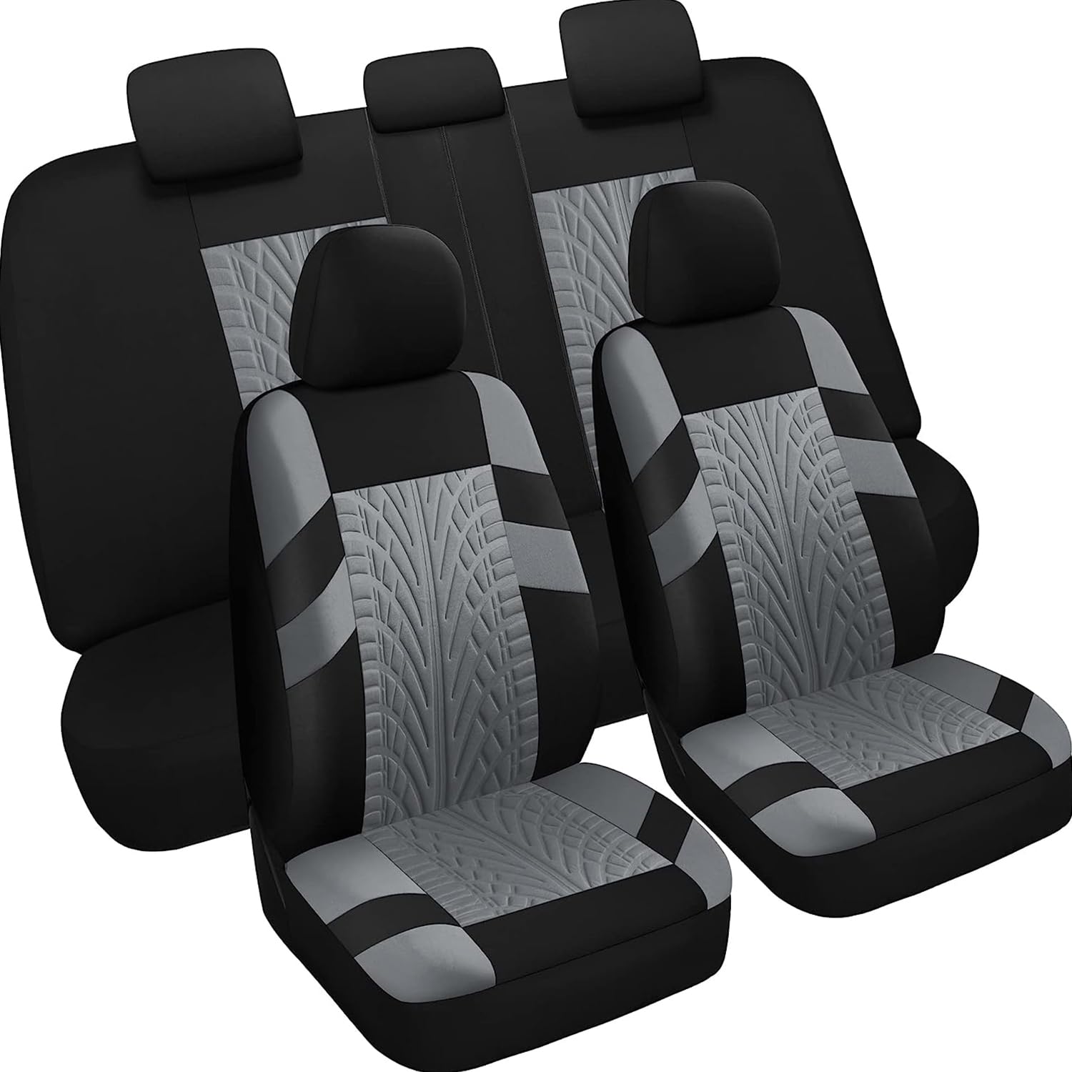 ESHALS Auto-Sitzbezug für FIAT Panda II MK3 / Mk4 (Type 169 319) 2003-2014 2015 2016 2017 2018 2019 2020, 9-teiliges Set Sitzbezug Komplett-Set, PKW-Sitzbezüge, Sitzschoner,Grey von ESHALS