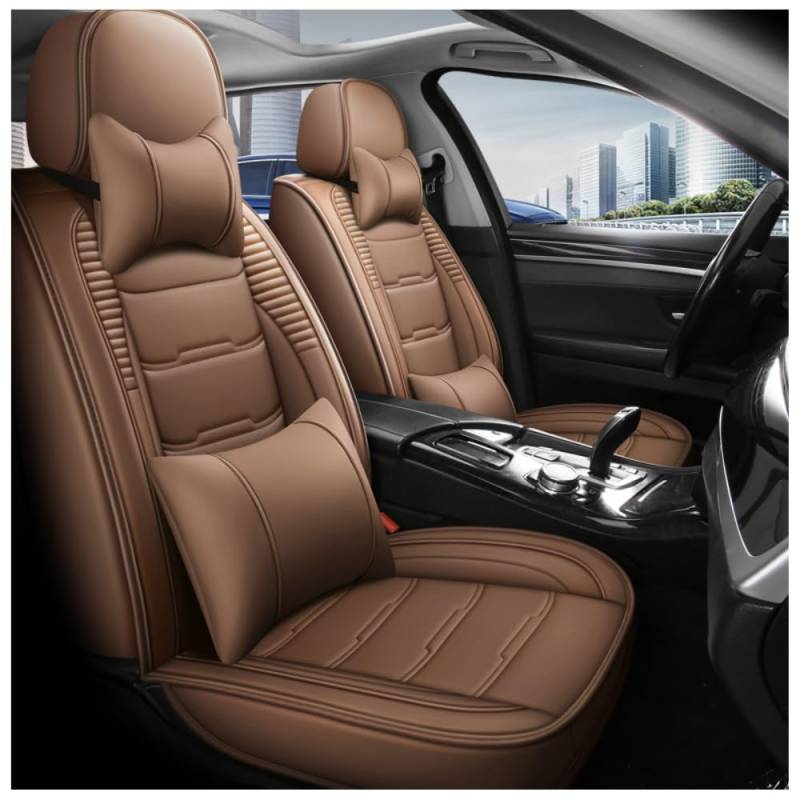 ESMOPA Autositzbezüge Universal-Set für Mercedes-Benz GLC-Class GLC 220d C253 GLC 250d C253 GLC 300 C253 GLC 350d C253 GLC 350e C253 Seat Protector,Brown Luxusversion von ESMOPA