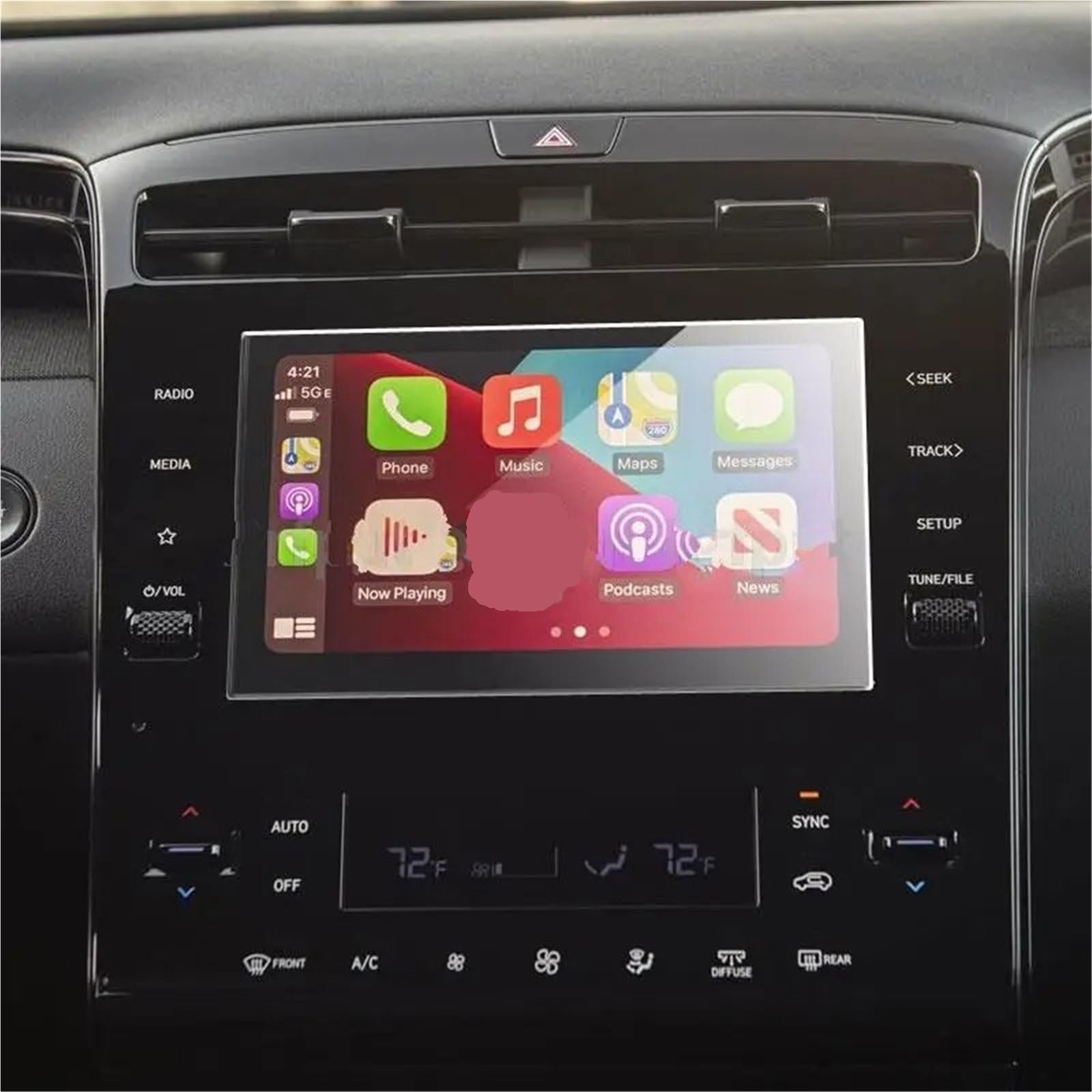 Displayschutzfolie Für Hyundai Für Tucson Für NX4 2021 2022 Auto Infotainment GPS Navigation Gehärtetem Glas Bildschirm Stahl Schutz Film Navigationsschutzfolie(8 inch) von ESPYN