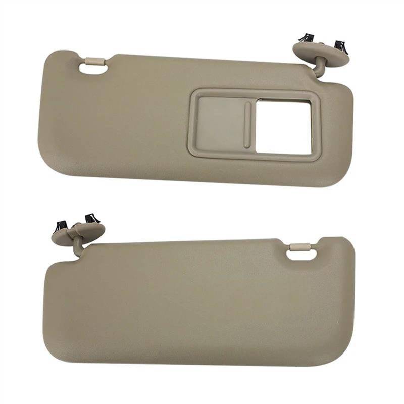 Für Toyota Für Auris Für Corolla 2010 2011 2012 2013 Autoinnenraum-Sonnenblende Mit Spiegel Grau Beige Sonnenschutz Auto Polarisierte Sonnenblende(Beige 1 Set) von ESPYN