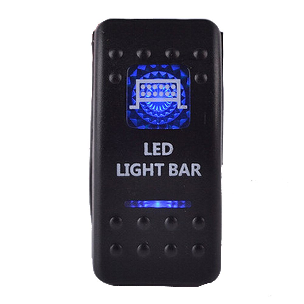 E Support™ 12V Auto KFZ Blau LED Lichtleiste Beleuchtet Wippenschalter Kippschalter Auto-Armaturenbrett Schalter Bar Light von ESUPPORT