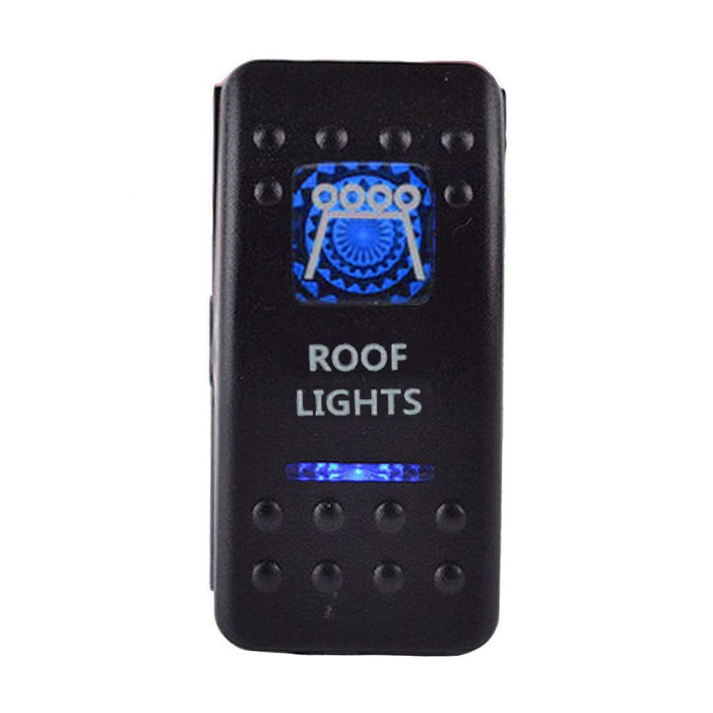 E Support™ 12V Auto KFZ Blau LED Lichtleiste Beleuchtet Wippenschalter Kippschalter Auto-Armaturenbrett Schalter Roof Light von ESUPPORT