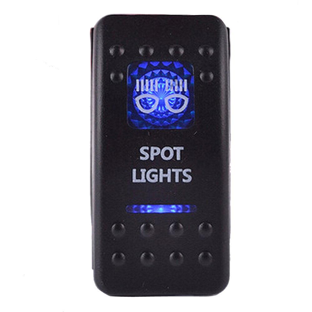 E Support™ 12V Auto KFZ Blau LED Lichtleiste Beleuchtet Wippenschalter Kippschalter Auto-Armaturenbrett Schalter Spot Light von ESUPPORT
