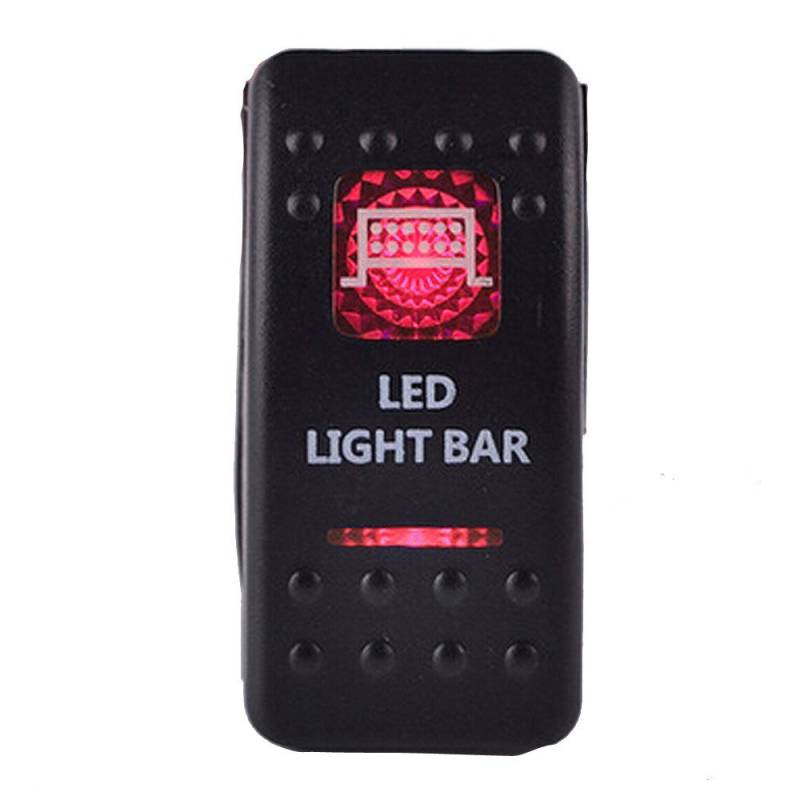 E Support™ 12V Auto KFZ Rot LED Lichtleiste Beleuchtet Wippenschalter Kippschalter Auto-Armaturenbrett Schalter Bar Light von ESUPPORT