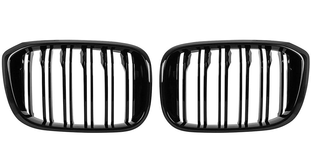 Kühlergrill Gitter Auto 1 Paar Auto-Fronthaube Nierengitter glänzend schwarz für X3 X4 G01 G02 G08 2018 2019 2020 2021 Autozubehör Kühlergrill Auto Nieren von ESyem