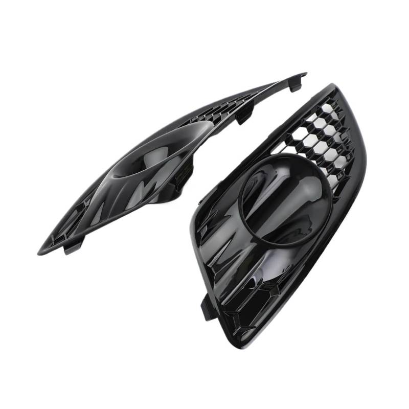 Kühlergrill Gitter Auto 1 Paar Kühlergrill glänzend schwarz Nebelscheinwerfer-Lampenabdeckung für Fiesta 2013–2017 C1BB15A298AA C1BB15A299AA Kühlergrill Auto Nieren von ESyem