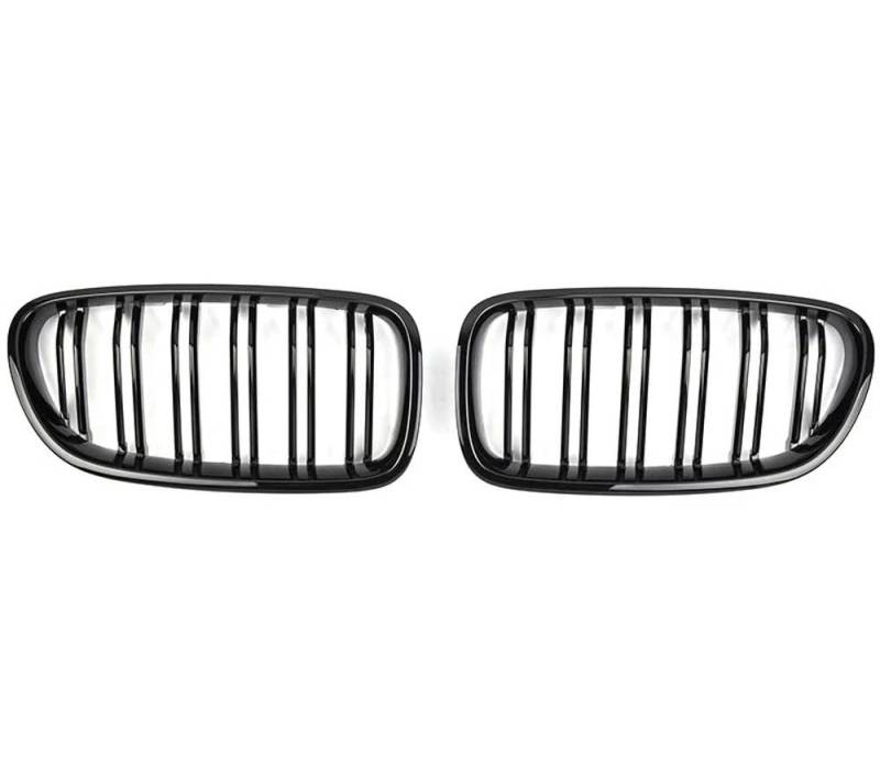 Kühlergrill Gitter Auto 2 Stück Auto-Stil glänzend schwarz vorne Nieren-Doppellamellengrill für 5er F10 F11 F18 2010–2017 Dual Line Kühlergrill Auto Nieren von ESyem
