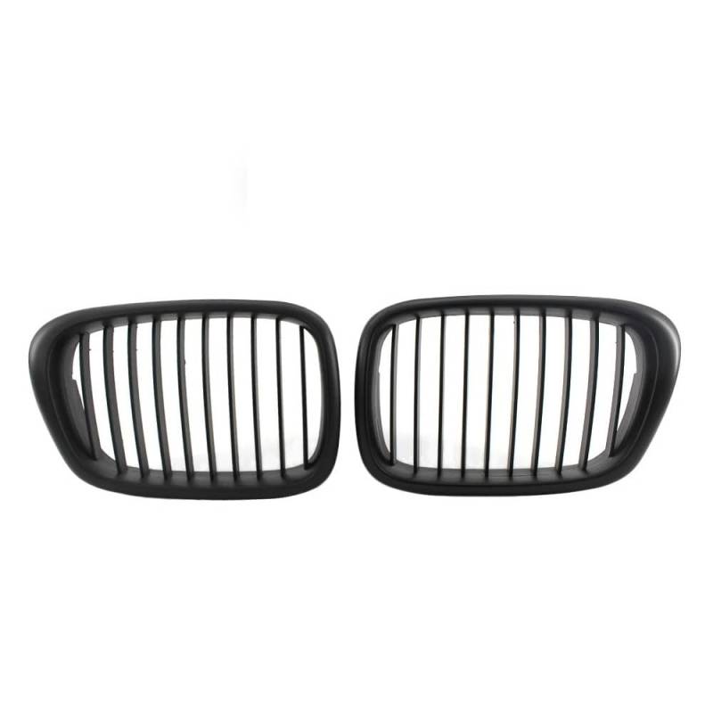 Kühlergrill Gitter Auto 2 Stück glänzend mattschwarze Fronthaube Nierengitter Grill Mittelgitter Einzellinie für E39 5er Serie 525 528 530 535 M5 1999 2000 2001 2002 2003 2004 Kühlergrill Auto Nieren von ESyem