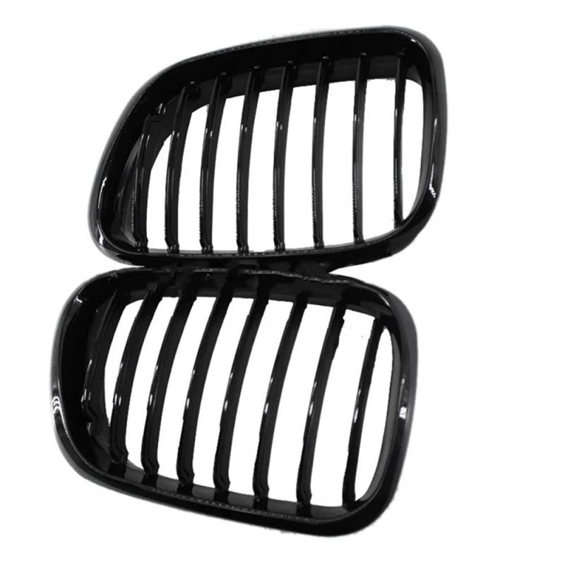 Kühlergrill Gitter Auto Auto-Frontgrill Grill L&R Motorhaube Stoßstange Nierengitter glänzend schwarz für E53 X5 1999 2000 2001 2002 2003 vor dem Facelift Kühlergrill Auto Nieren von ESyem