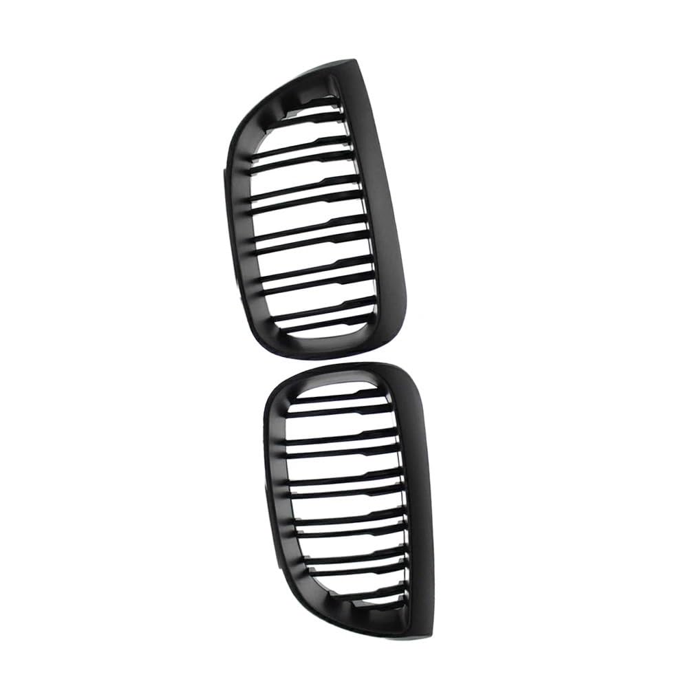 Kühlergrill Gitter Auto Auto-Frontnierengrill, glänzend/Mattschwarz, Doppellamellen für 1er E87 5-Türer vor dem Facelift 2004 2005 2006 2007 Kühlergrill Auto Nieren von ESyem