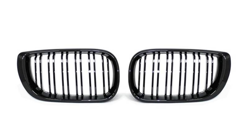 Kühlergrill Gitter Auto Auto-Frontnierengrill glänzend schwarz doppelter Lamellenhaubengrill für 3er-Serie für E46 4-Türer 2002 2003 2004 2005 Kühlergrill Auto Nieren von ESyem