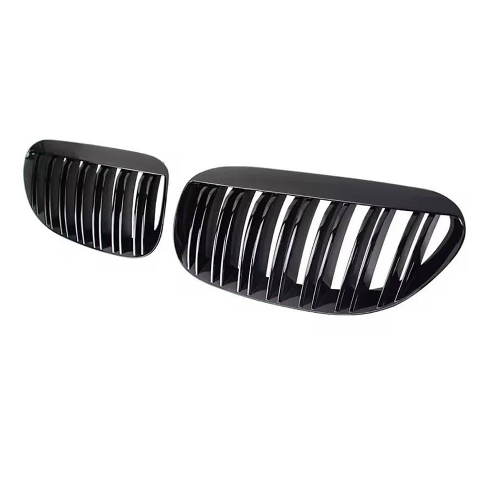Kühlergrill Gitter Auto Auto-Frontstoßstange Nierengrill glänzend schwarz Doppellamellengrill für 6er-Serie M6 E63 E64 630i 650i 645ci 2004–2010 Kühlergrill Auto Nieren von ESyem