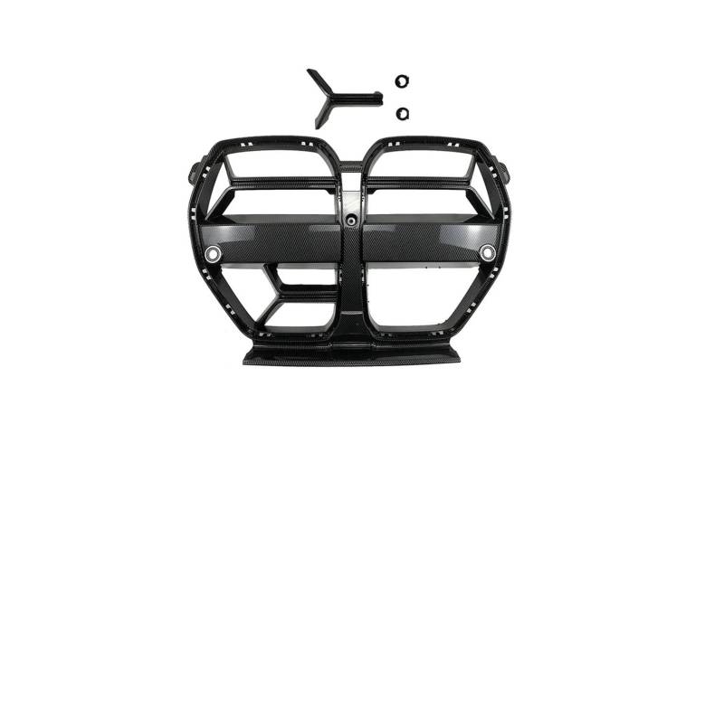 Kühlergrill Gitter Auto Auto-Frontstoßstangengitter im CSL-Stil für G80 G81 M3 G82 G83 M4 2021–2024, Haube Acc, Carbonfaser-Look, glänzend schwarz Kühlergrill Auto Nieren von ESyem