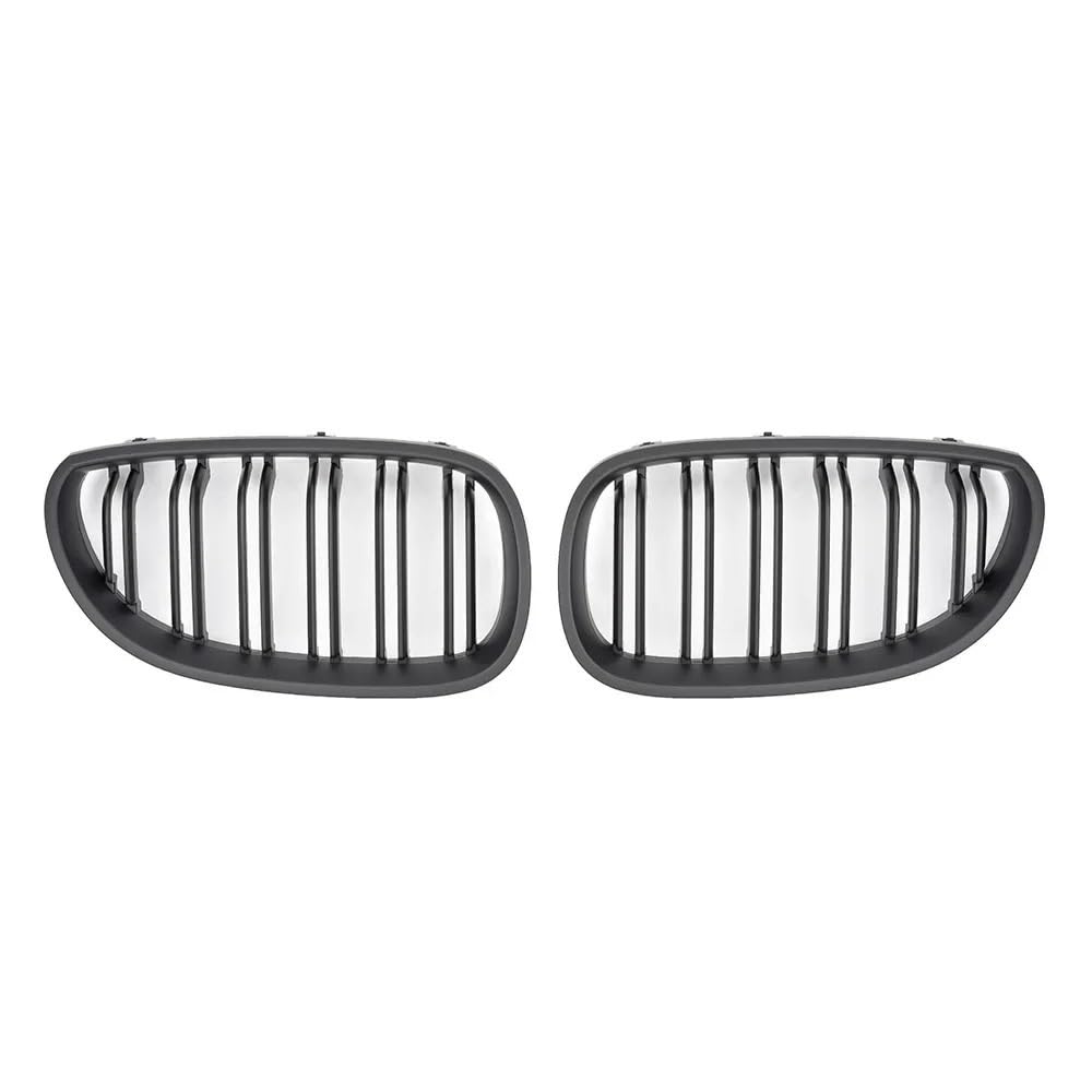 Kühlergrill Gitter Auto Auto-Frontstoßstangengrill, Nierengitter für E60 E61 5er-Serie 2003–2009, glänzend schwarz, Auto-Doppellamellen Kühlergrill Auto Nieren von ESyem