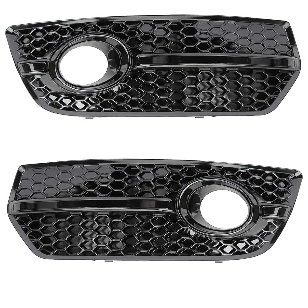 Kühlergrill Gitter Auto Auto-Nebelscheinwerfer-Abdeckungsgitter für Q5 2009–2012 Frontstoßstangen-Nebelscheinwerfergitter mit Chromstreifen Ersatzzubehör Kühlergrill Auto Nieren von ESyem