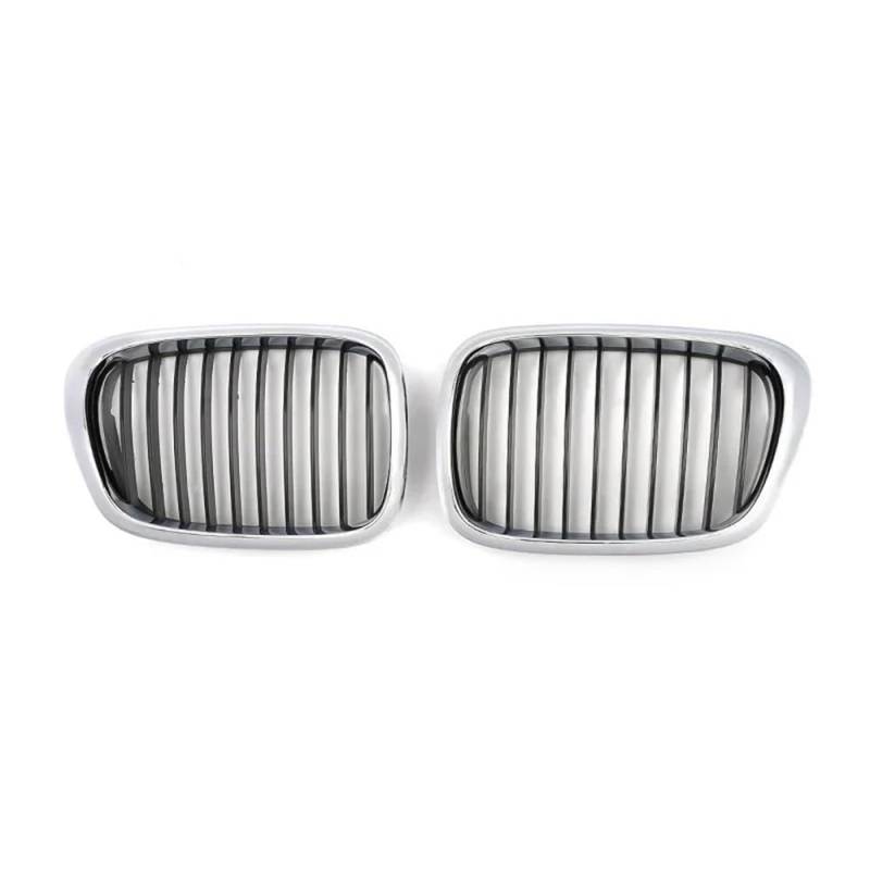 Kühlergrill Gitter Auto Chrom Schwarz Frontstoßstange Nierengitter Grill Haubennetz Passend für E39 M5 Serie 525i 528i 530i 540i 1997-2003 AUTOzubehör Kühlergrill Auto Nieren von ESyem