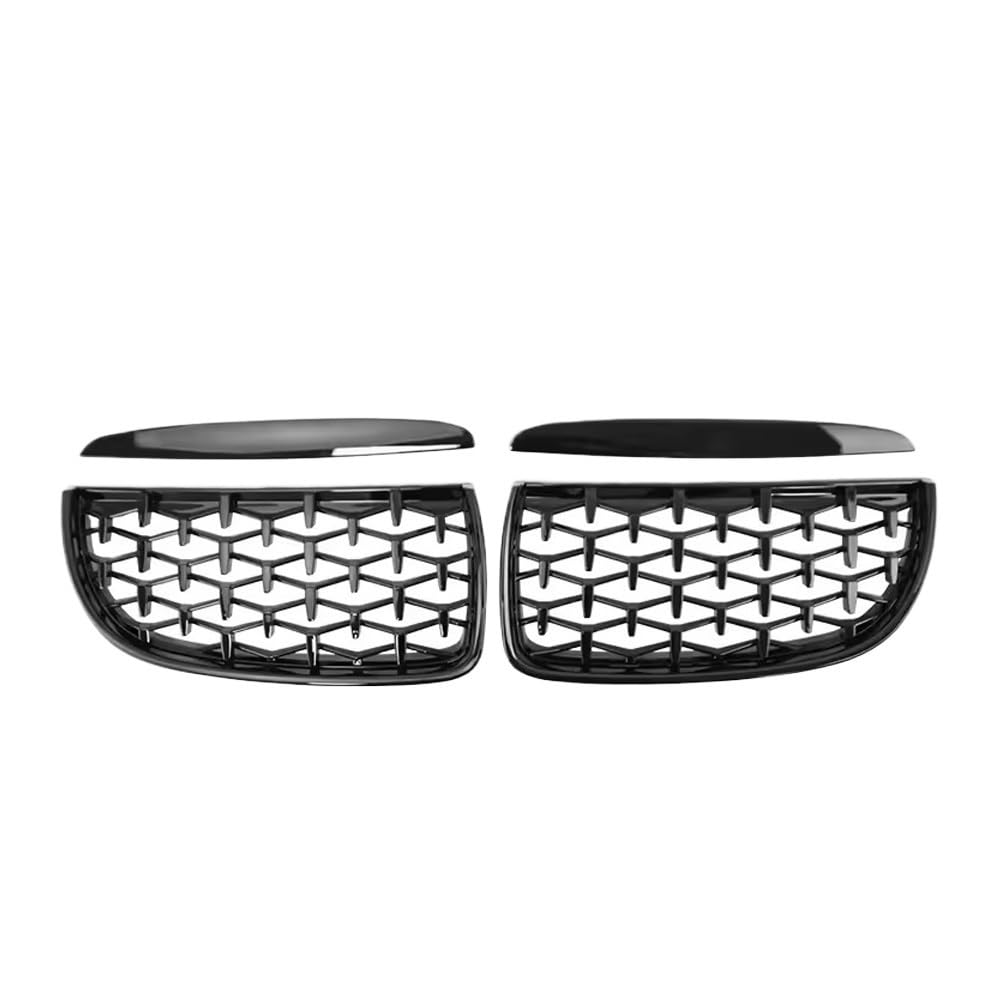 Kühlergrill Gitter Auto Chrom-Silber-Diamanten-Stil vorne für 3er E90 E91 2005–2008 Ersatz-Doppellamellen-Kühlergrill komplett in Schwarz Kühlergrill Auto Nieren Kühlergrill Gitter Auto Chrom-Silber-Diamanten-Stil vorne für 3er E90 E91 2005–2008 Ersatz-Doppellamellen-Kühlergrill komplett in Schwarz Kühlergrill Auto Nieren von ESyem