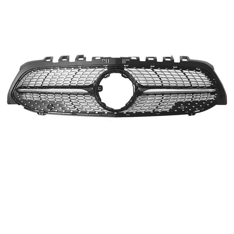 Kühlergrill Gitter Auto Diamonds Style Grill für Benz A-Klasse W177 19–22 A200 A220 A250 Chrom Silber GT Style Frontstoßstange Kühlergrill Auto Nieren von ESyem
