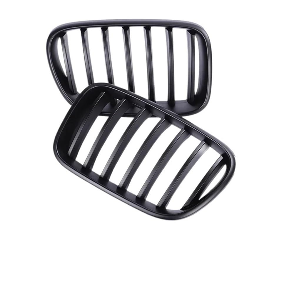 Kühlergrill Gitter Auto Doppelte Lamellen, verchromter Front-Nieren-Stoßfänger, Kohlefaser-Grill in glänzendem Schwarz, für X3 X4 F25 F26 2010–2013 Kühlergrill Auto Nieren von ESyem