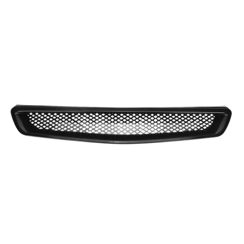 Kühlergrill Gitter Auto EK TR Style Frontstoßstangenhaube Mesh Grill für Civic EK CX DX EX HX LX Type R 1999–2000, glänzend schwarz Kühlergrill Auto Nieren von ESyem