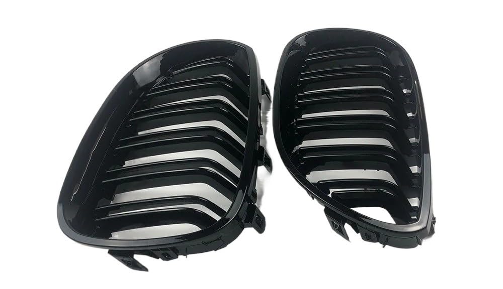 Kühlergrill Gitter Auto Ersatzteil, 2-zeiliges vorderes Nierengitter, Haubengitter für 5er E60 M5 E61 535i 545i 550i 520i Tuning Facelift 2003–2010 Kühlergrill Auto Nieren von ESyem