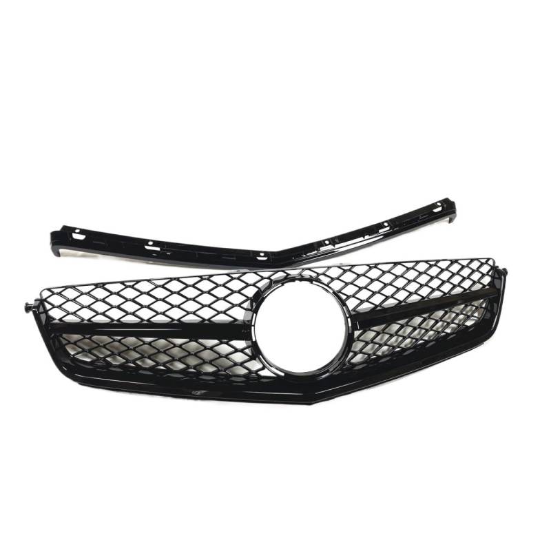 Kühlergrill Gitter Auto Frontgrill Grill Auto Obere Stoßstange Haube Mesh Mit Rahmen Trim Für Benz W204 C-Klasse C63 AMG Limousine 4 tür 2008-2011 Kühlergrill Auto Nieren von ESyem