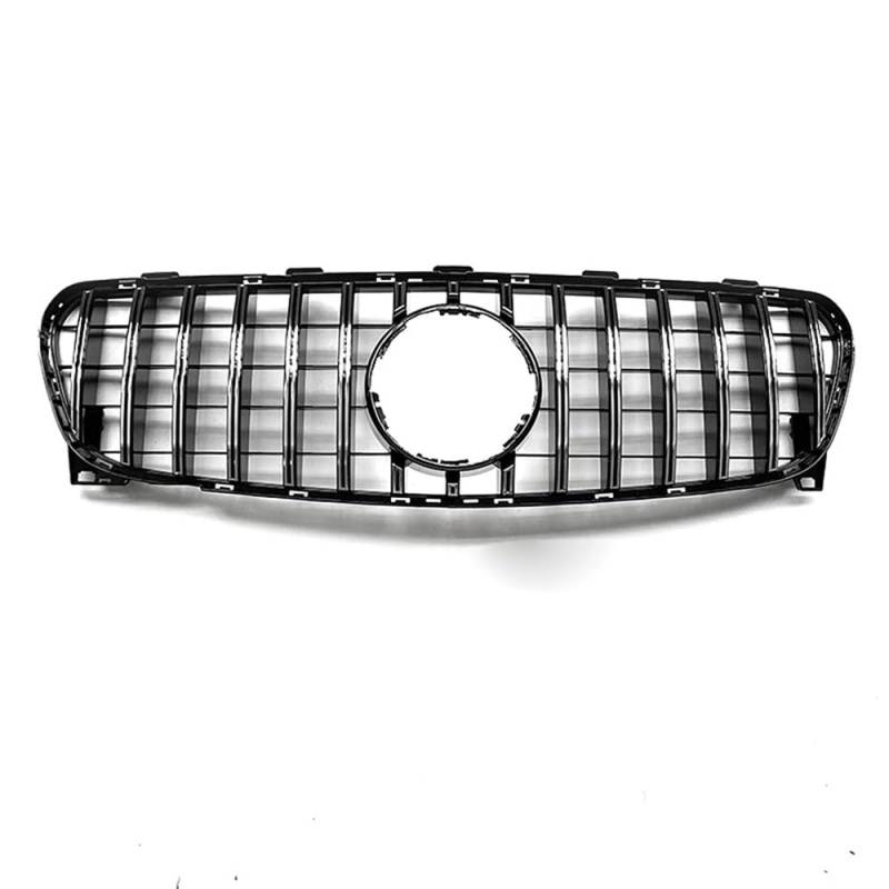 Kühlergrill Gitter Auto Frontgrill Kühlergrill für Benz GLA Klasse X156 2017-2020 GLA200 GLA250 GLA45 AMG GT Silber/Schwarz Auto Obere Stoßstange Haube Mesh Kühlergrill Auto Nieren von ESyem