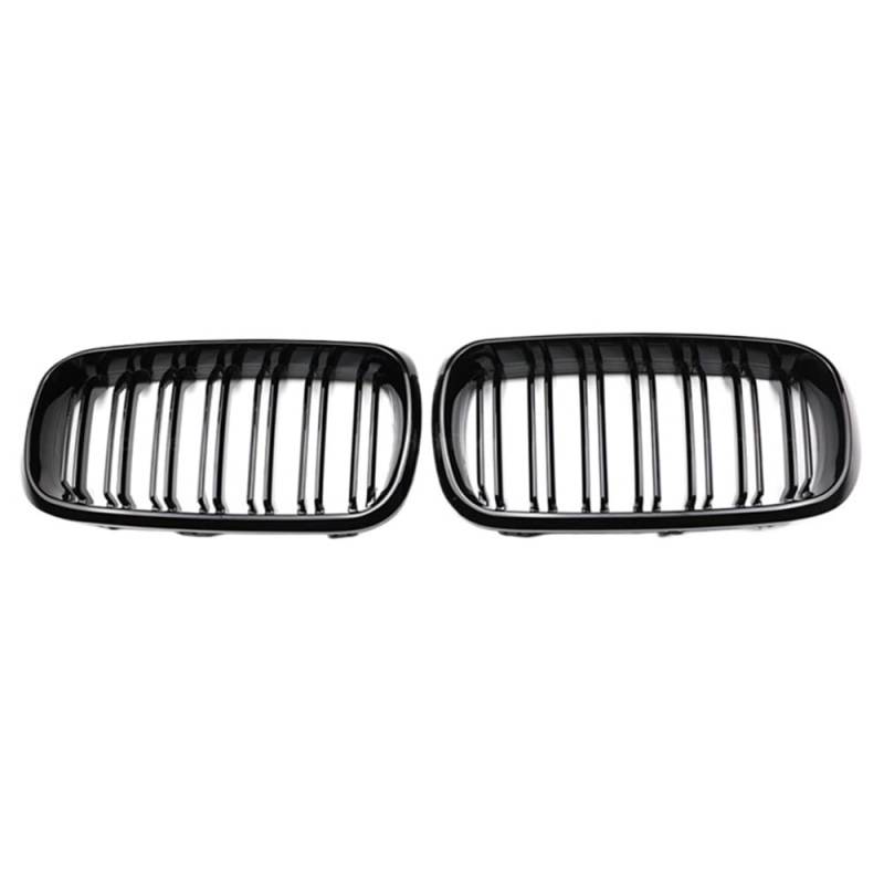 Kühlergrill Gitter Auto Fronthaube Nierengitter Stoßstange Schwarz Dual Grill Passend für F15 X5 F16 X6 2014–2017 X5M X6M Autozubehör Ersatzteil Kühlergrill Auto Nieren von ESyem