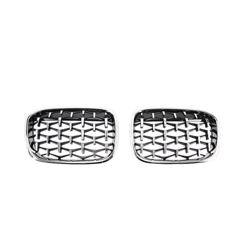 Kühlergrill Gitter Auto Frontnierengrills, Ersatzgrill, Auto-Frontstoßstangengrill für X3 G01 X4 G02 2017–2021, Diamantgrills im Meteor-Stil Kühlergrill Auto Nieren von ESyem