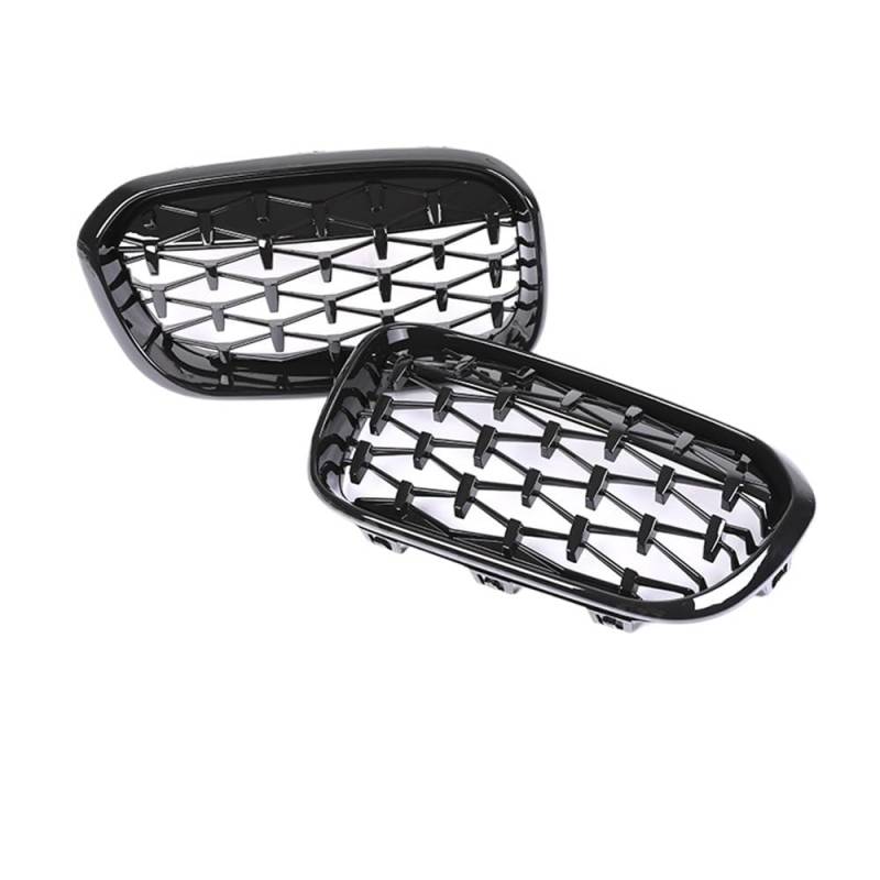 Kühlergrill Gitter Auto Frontstoßstange Nierendiamant Chrom Schwarz Kühlergrill Facelift-Abdeckung für 1er F20 F21 LCI 2015–2019 120i 125i Kühlergrill Auto Nieren von ESyem