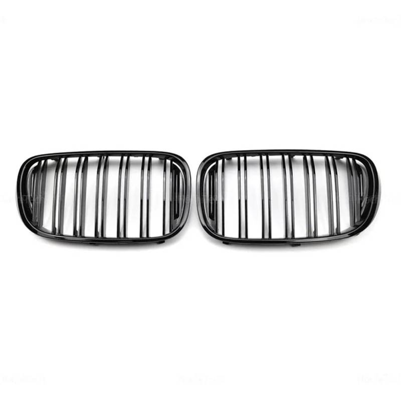 Kühlergrill Gitter Auto Frontstoßstangengrill für 7er G11 G12 2015 2016 2017 2018 2019, 2 Lamellen, glänzend schwarz, vorderer Nierengrill Kühlergrill Auto Nieren von ESyem