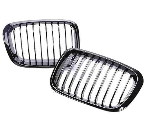 Kühlergrill Gitter Auto Für 3er E46 1998–2001 Grill Auto Frontstoßstangengrill 2/4 Tür glänzend schwarz Nierenhaube Ersatz Kühlergrill Auto Nieren von ESyem