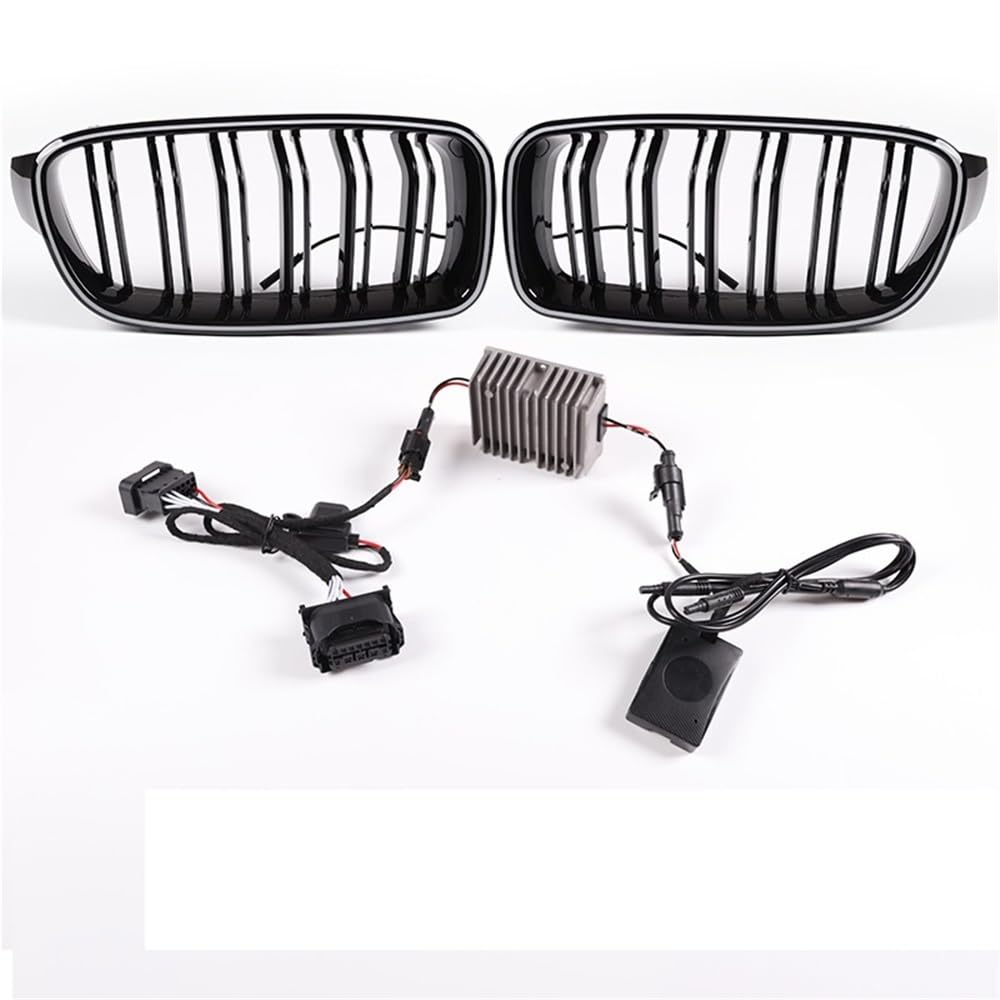 Kühlergrill Gitter Auto Für 3er F30 F35, glänzend schwarzer Kühlergrill, Modifikation, Doppellinien-Grill, Doppelsteg-Grill, 2013–2019 Kühlergrill Auto Nieren von ESyem