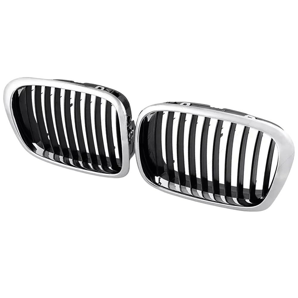 Kühlergrill Gitter Auto Für 525i 528i 530i 540i M5 (E39) 1997–2003, Chrom-Schwarz-Frontnierengitter, Autozubehör 51137005837 51137005838 Kühlergrill Auto Nieren von ESyem