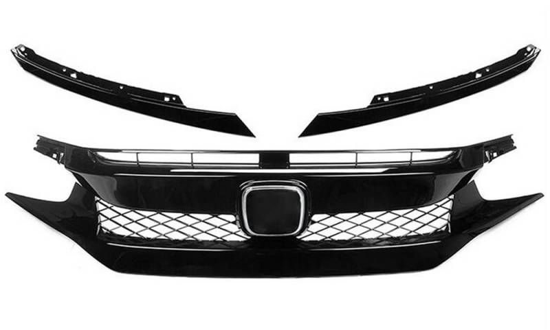 Kühlergrill Gitter Auto Für Civic 10. Generation 2016–2021 Frontgrillnetz Autogitter obere Stoßstangenhaube Mesh-Grills Kühlergrill Auto Nieren von ESyem