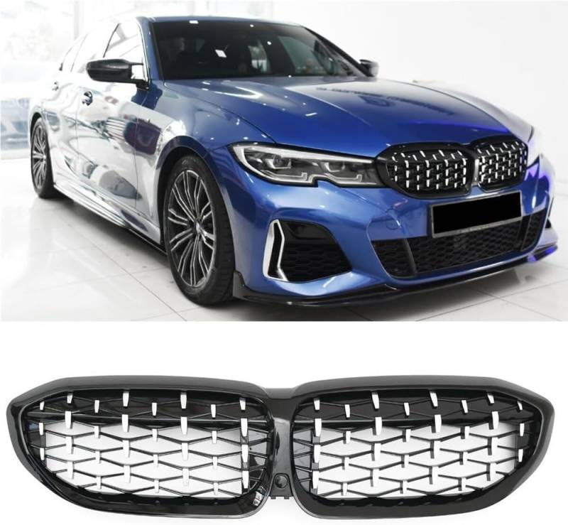 Kühlergrill Gitter Auto Für G20 3er G20 G21 G28 2019-2022 Frontstoßstangenhaube Nierengrill Ersatz Black Diamond Meteor Style Kühlergrill Auto Nieren von ESyem
