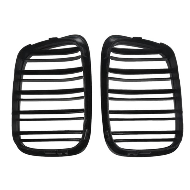 Kühlergrill Gitter Auto Glänzend Schwarze Fronthaube Nierengitter Grill Dual Line für E39 5er 525 528 1995–2004 51137005837 51137005838 Ersatzteile Kühlergrill Auto Nieren von ESyem