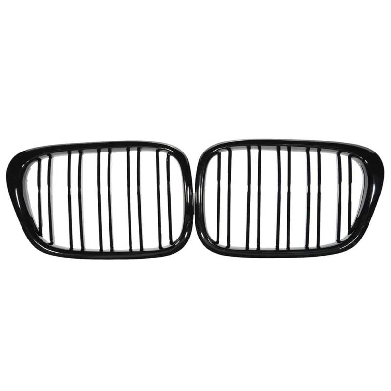 Kühlergrill Gitter Auto Glänzend schwarzer vorderer Nierenhauben-Sportgrill mit Doppellamellengrill für 5er E39 525i 528i 530i 540i 1997–2003 Kühlergrill Auto Nieren von ESyem