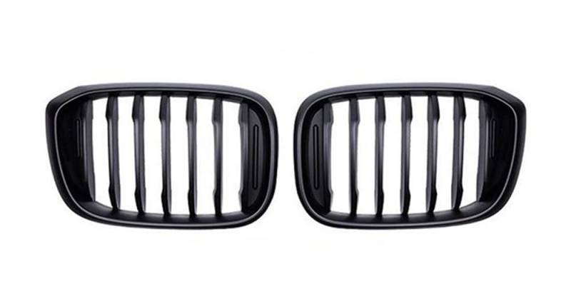Kühlergrill Gitter Auto Glänzendes Schwarz für X3 G01 X4 G02 2018 2019 2020 1&2 Lamellen Nierengitter Frontstoßstangengitter Autozubehör Kühlergrill Auto Nieren von ESyem