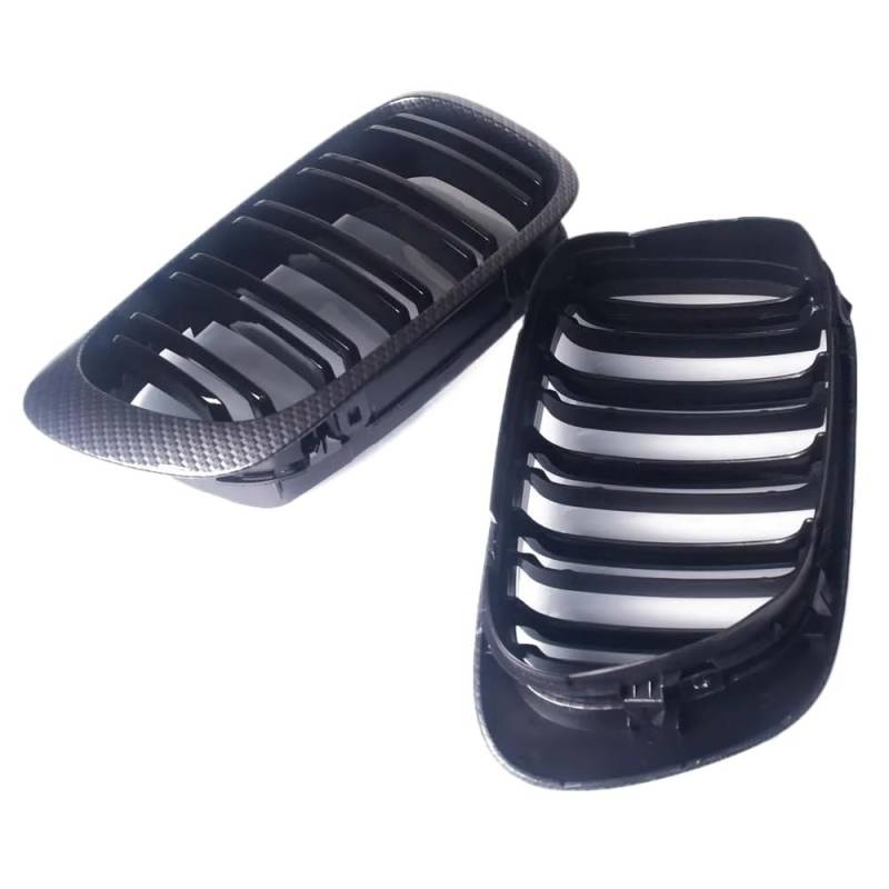 Kühlergrill Gitter Auto Kohlefaser-Fronthaube, Nieren-Luxus-Grill für Aufstecken, für E46 Coupe Cabriolet C 2 Türen 1998 1999 2000 2001 2002 Kühlergrill Auto Nieren von ESyem