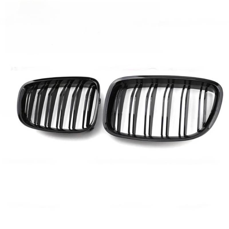 Kühlergrill Gitter Auto Look Auto-Kühlergrill, vorne, Niere, glänzend, 2 Linien, Doppellamellen, für 5er-Serie GT F07 2010–2015, Dual Line Kühlergrill Auto Nieren von ESyem